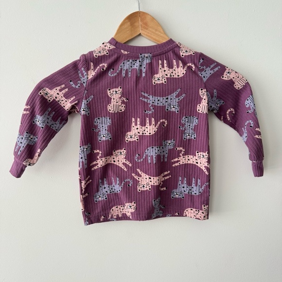 Ribbed Purple Cat Matching Set 2T - Picture 4 of 7